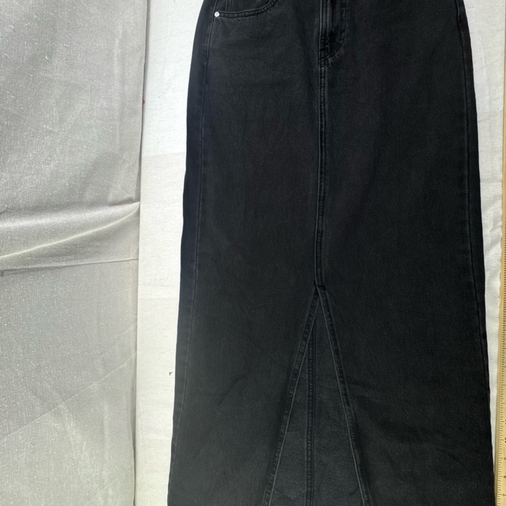 Black MNG denim max skirt